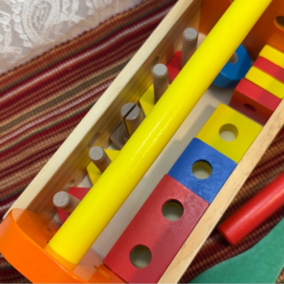 Wooden Toy Tool Set by Harbor Freight. 21pcs Including Tool Bin. - Picture 11 of 12